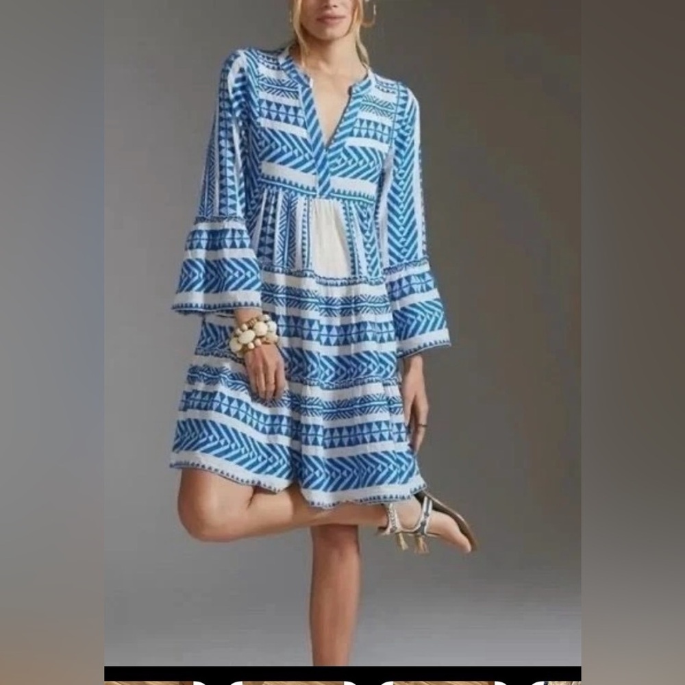 Devotion Twins Ella Tunic in Neon Pink Off-White A-line Tiered Mini Dress LP